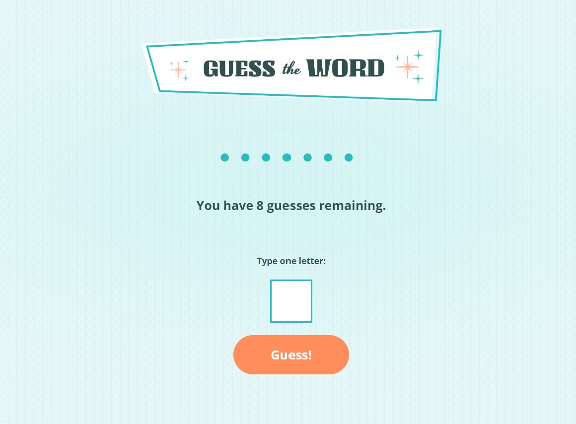 Word Guessing Game Screenshot